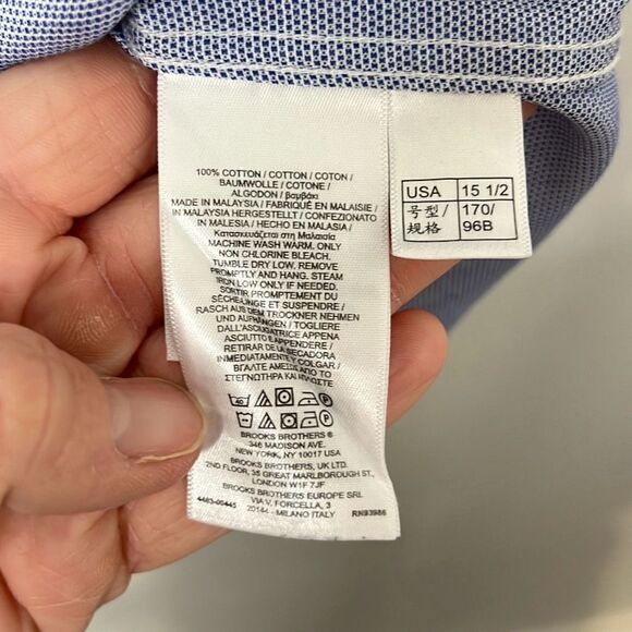 Brooks Brothers Men’s Blue Regent Button Down Dress Shirt 15.5 35 100% Cotton - Picture 3 of 8